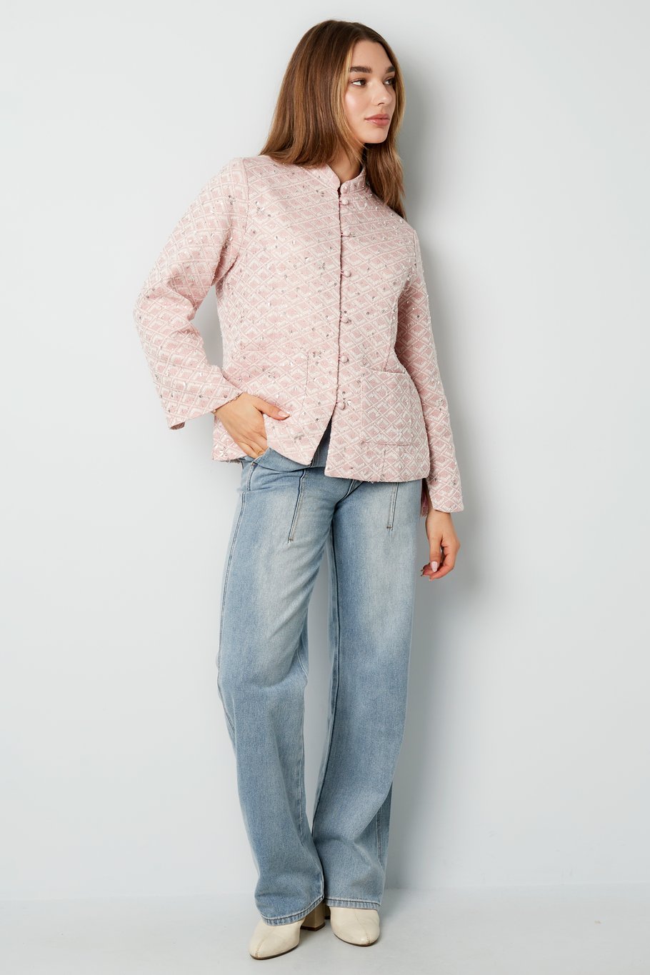 Fabric jacket with glitter - pink Picture3